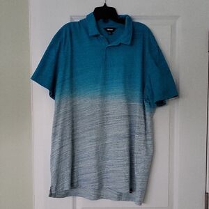 Gradient Blue and Gray Polo Shirt